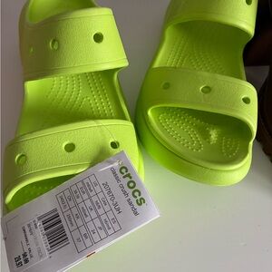 CROCS Kids Neon Green Sandals